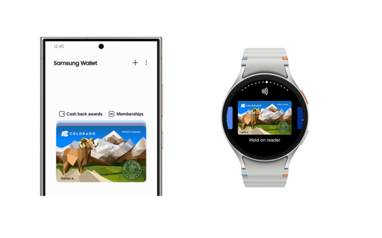 Image of a Smartwatch and Samsung Phone with the placeholder Colorado ID