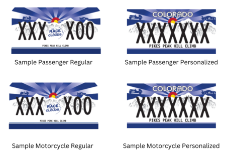 Pikes Peak Hill Climb Colorado License Plate